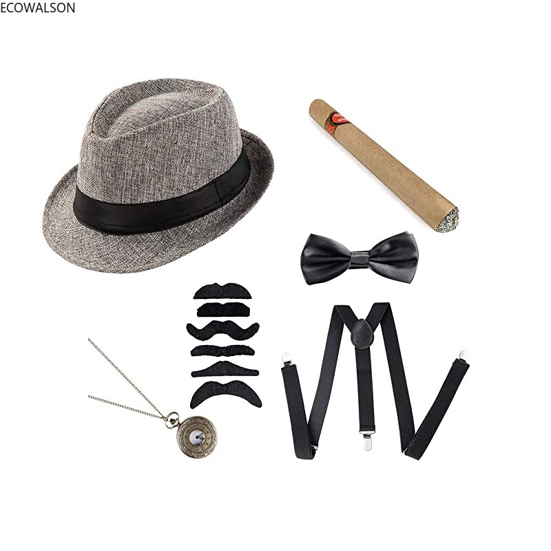 2022 Mens 20s Party Roaring 1920s Great Gatsby ׼ Ʈ   ĸ/ư    Ÿ ð 30
